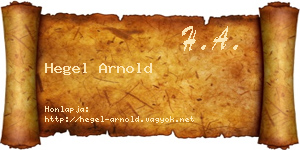 Hegel Arnold névjegykártya