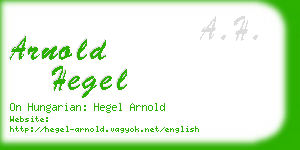 arnold hegel business card